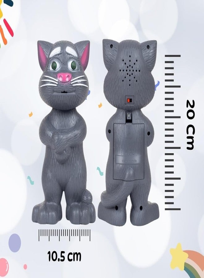 BRAVIADECOR Bravia Interactive Talking Tom Cat Toy for Kids, Voice Repeat, Story & Music Features, Grey Colour, 3+ Years Model- 37 - Image 4